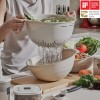 DéSuí食品級多功能瀝水籃組,內籃奶茶色+外籃象牙白 16L