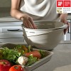 DéSuí食品級多功能瀝水籃組,內籃象牙白+外籃奶茶色 16L